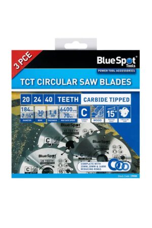 BlueSpot Tools TCT Circular Saw Blade 3 pce