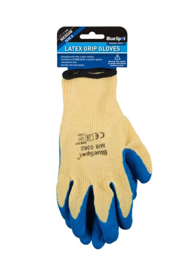 BlueSpot Tools Latex Grip Cloves