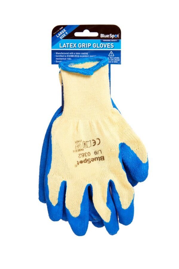 BlueSpot Tools Latex Grip Cloves