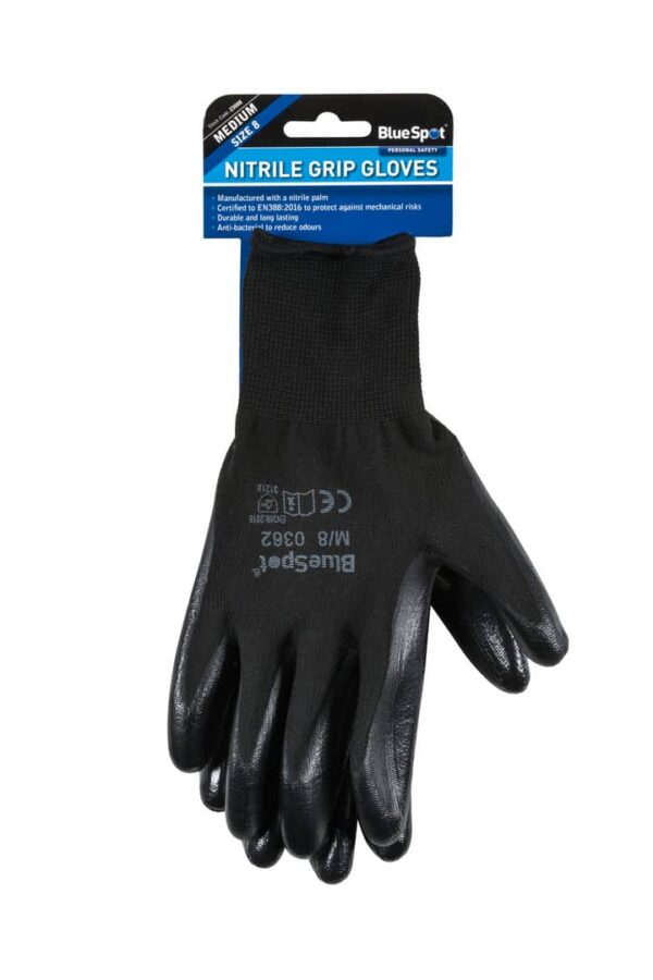 BlueSpot Tools Nitrile Grip Cloves