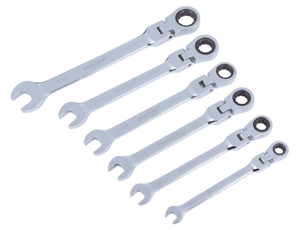 BlueSpot Tools Flexible Head Ratchet Set Metric 8-17mm, 6 Piece4312