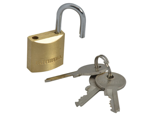 Faithfull Brass Padlock 20mm 3 Keys