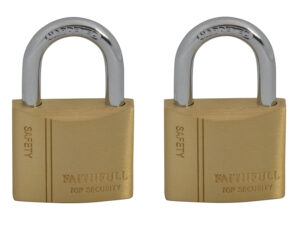 Faithfull Brass Padlock Keyed Alike 2 x 40mm