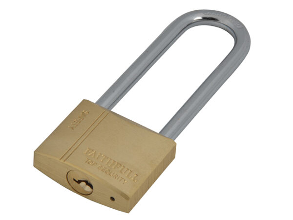 Faithfull Brass Padlock 40mm Long Shackle 3 Keys