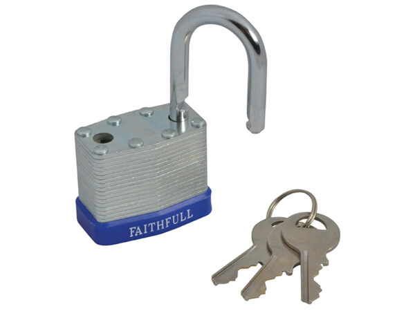 Faithfull Laminated Steel Padlock 40mm 3 Keys