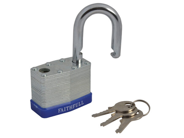 Faithfull Laminated Steel Padlock 50mm 3 Keys