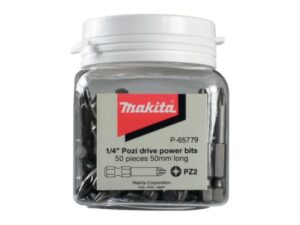 Makita 50mm PZ2 Impact Bits In Candy Tub 50 Piece P-65779