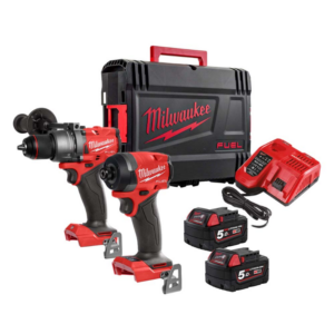 Milwaukee M18 Fpp2A3-502X 18V Fuel Brushless 2 Piece Kit, 2X 5.0Ah Batteries, Charger & Case