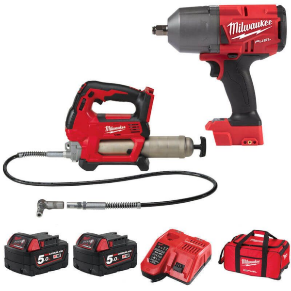 Milwaukee M18Fpp2Ai-502B M18 Wrench & Grease Gun Kit 2 X5.0A